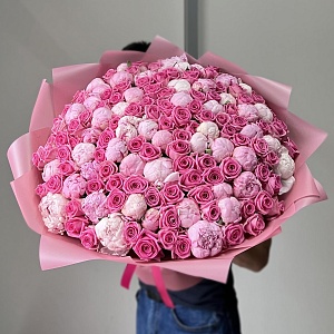 Букет розовый шторм - фото-2