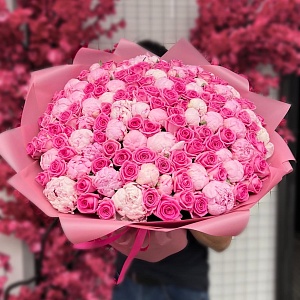 Букет розовый шторм